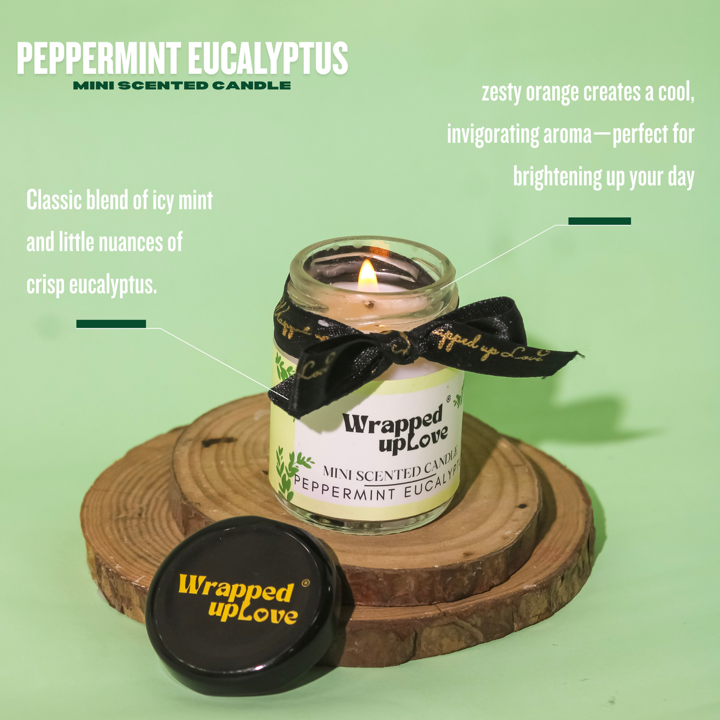 Mini Scented Candle - Peppermint Eucalyptus (60g)