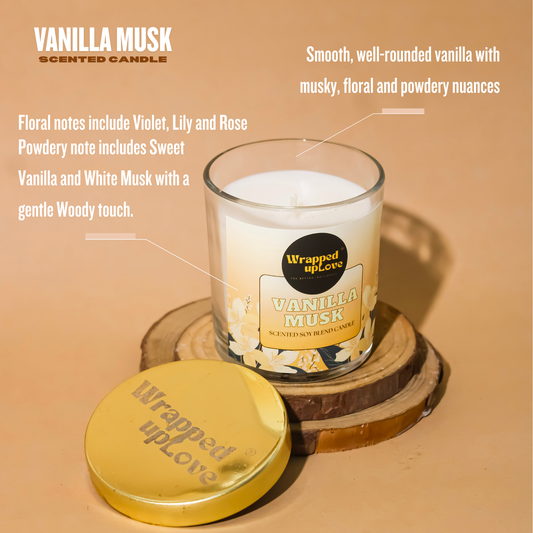 vanilla musk scented soy candle(170g)