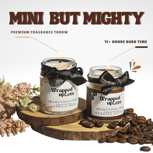 Mini Scented Candles pack of 2 - Roasted Coffee and Vanilla Musk