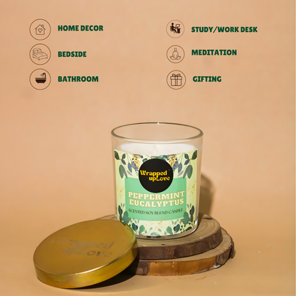 Peppermint Eucalyptus Scented Candle ( 170g)