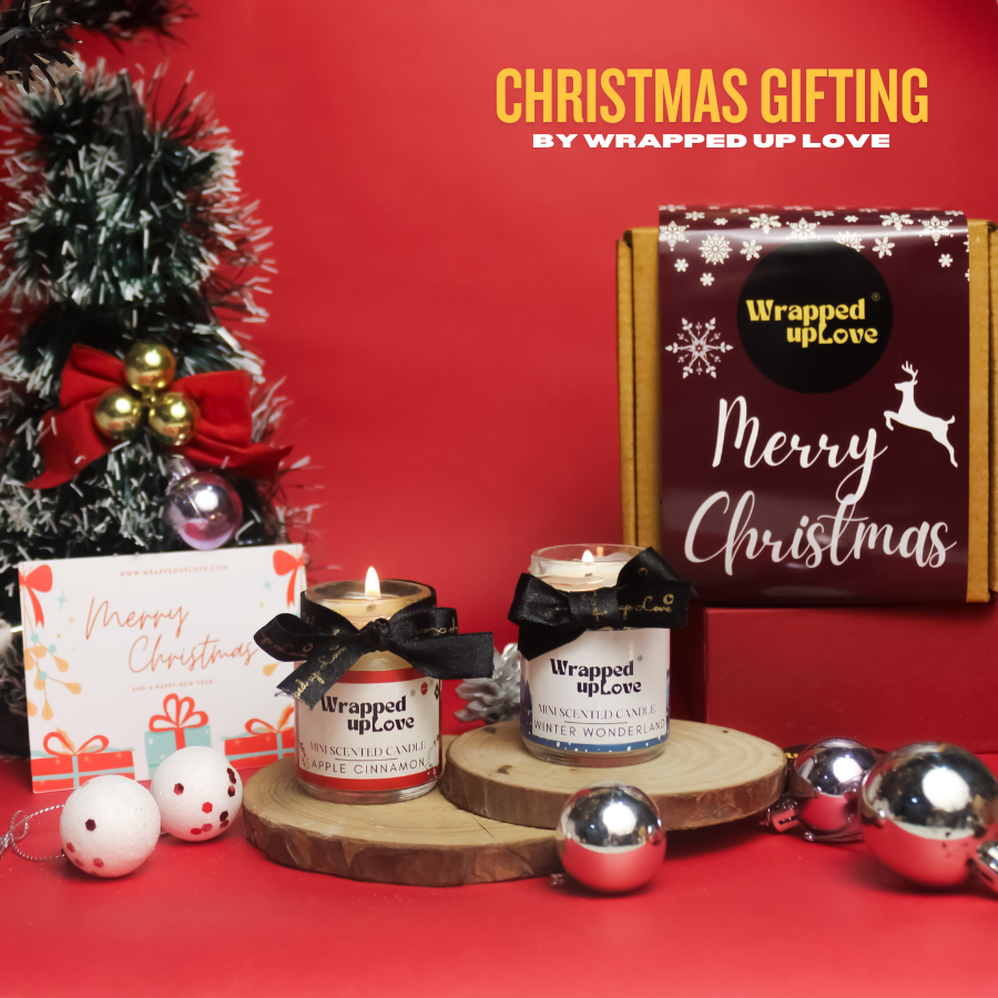 christmas gift (set of 2 candles) apple cinnamon and winter wonderland