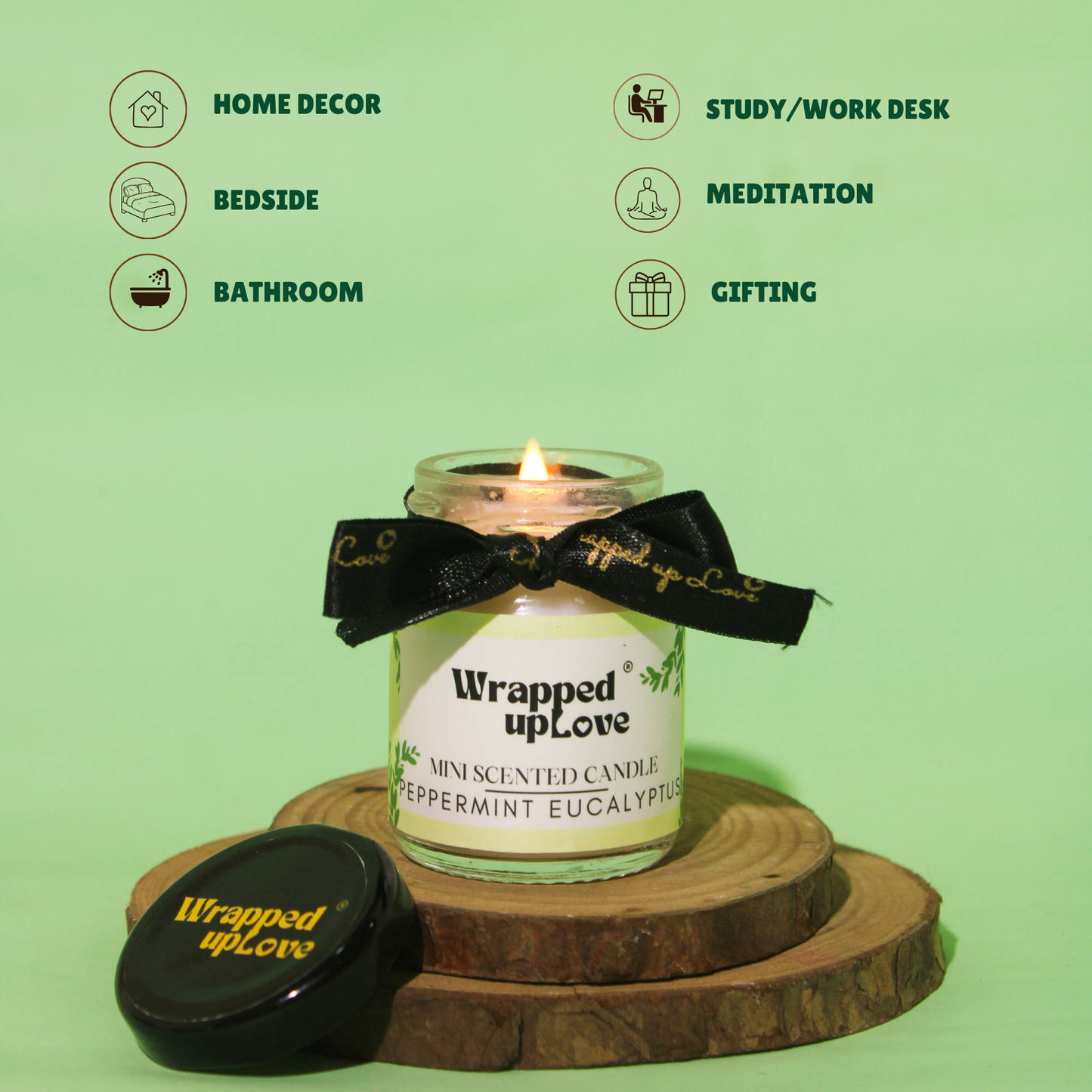 Mini Scented Candle - Peppermint Eucalyptus (60g)