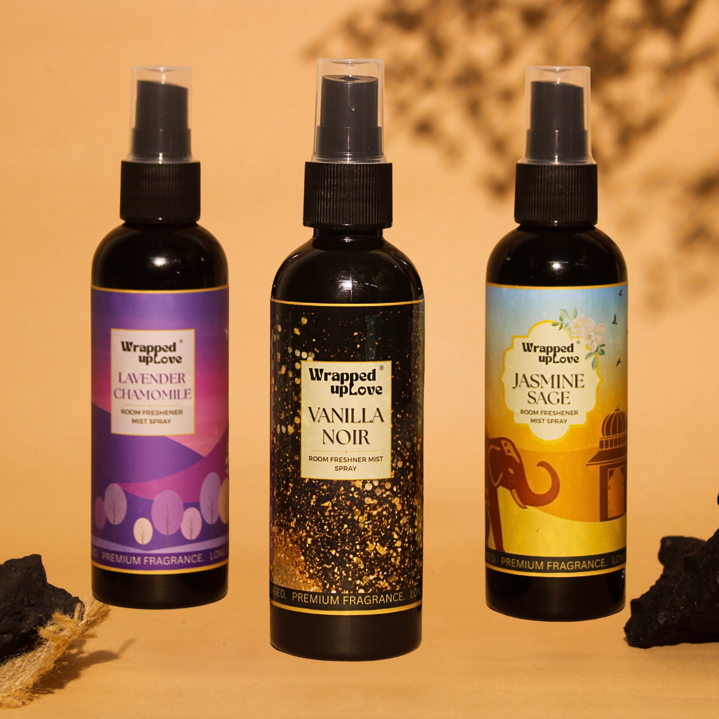 Room Freshener Spray Pack of 3 | Lavender Chamomile, Jasmine Sage, Vanilla Noir