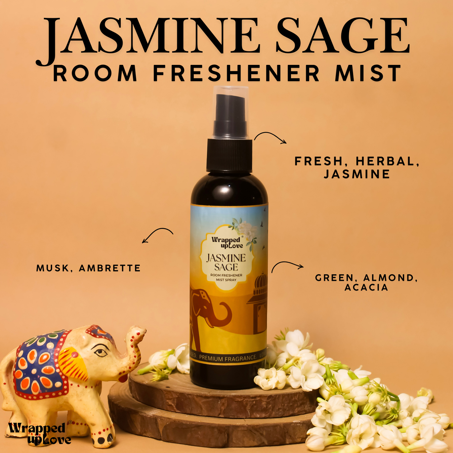 Room Freshener Spray Pack of 3 | Lavender Chamomile, Jasmine Sage, Vanilla Noir
