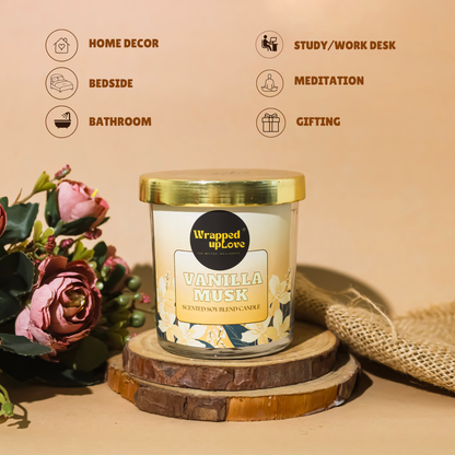 vanilla musk scented soy candle(170g)
