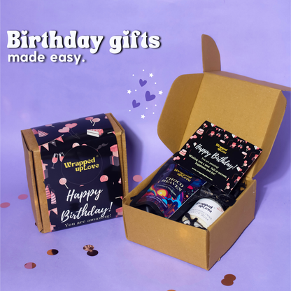 Happy Birthday gift box (1 chocoheaven chocolate bonbon/ 1 scented candle)