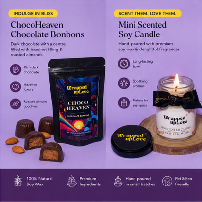 Happy Birthday gift box (1 chocoheaven chocolate bonbon/ 1 scented candle)