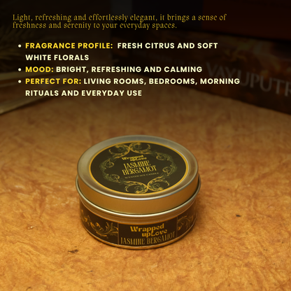 Jasmine Bergamot Scented Soy Tin Candle – Vintage Indian Collection