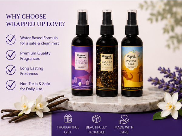 Room Freshener Spray Pack of 3 | Lavender Chamomile, Jasmine Sage, Vanilla Noir