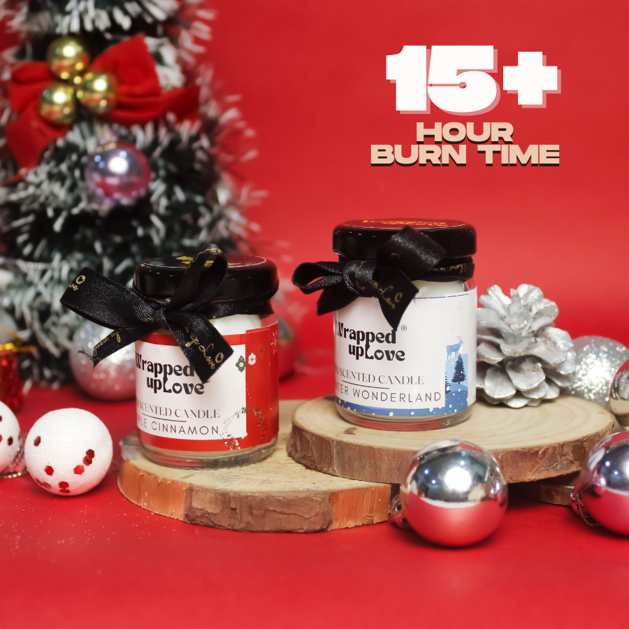 christmas gift (set of 2 candles) apple cinnamon and winter wonderland