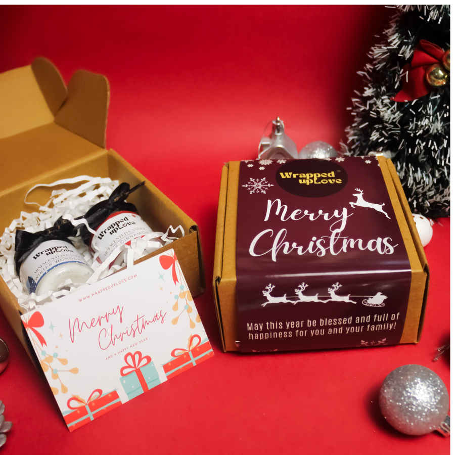 christmas gift (set of 2 candles) apple cinnamon and winter wonderland