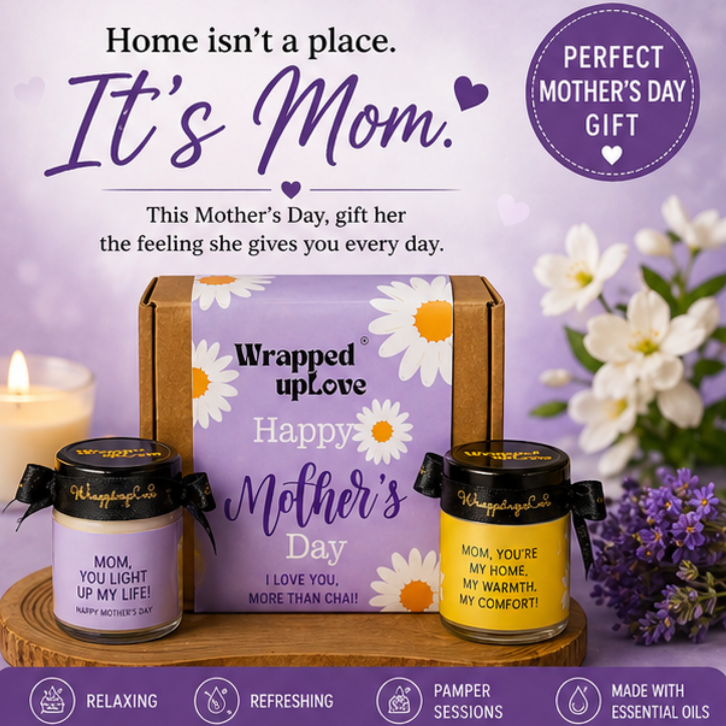Mother's day candle gift set