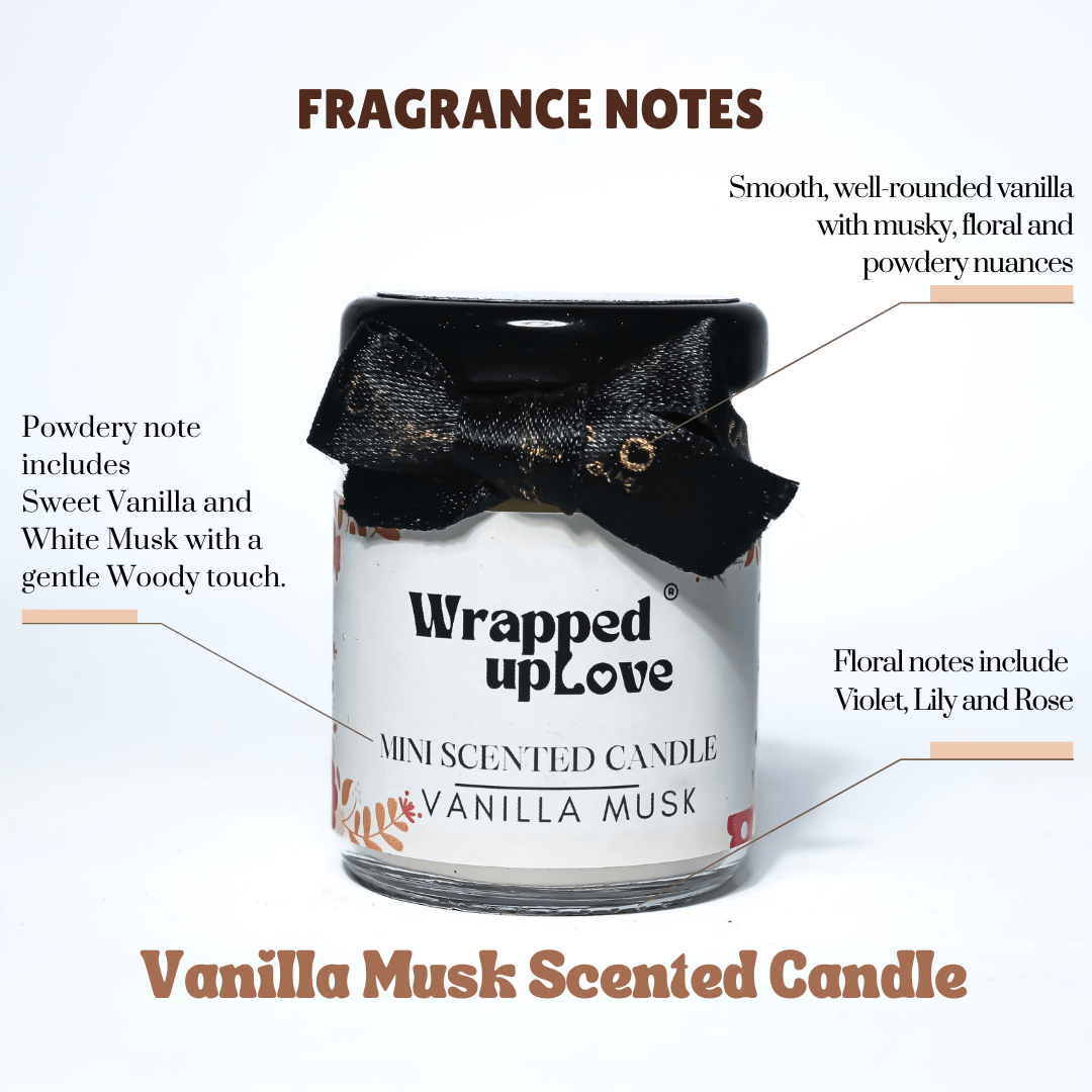 Mini Scented Candles pack of 2 - Roasted Coffee and Vanilla Musk