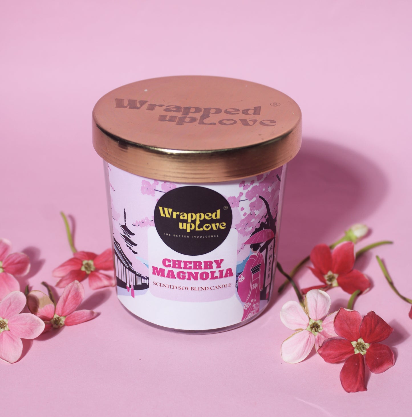 Cherry Magnolia scented soy candle (170g)